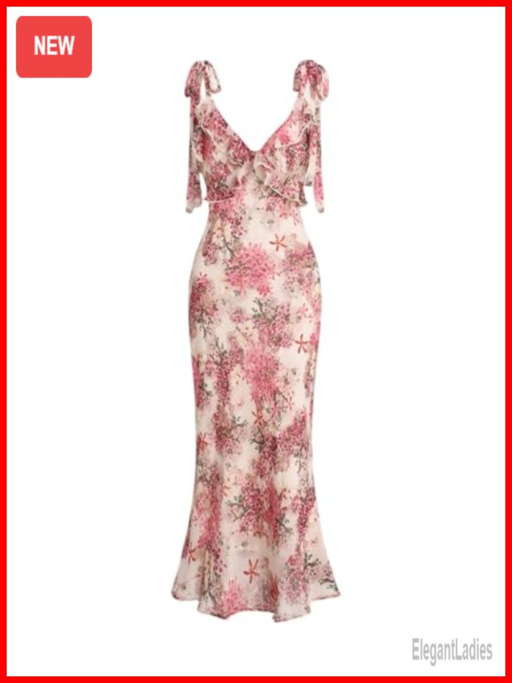 Boho Midi Floral Dress Elegant Flowy Sundress Wedding Guest Party Dress